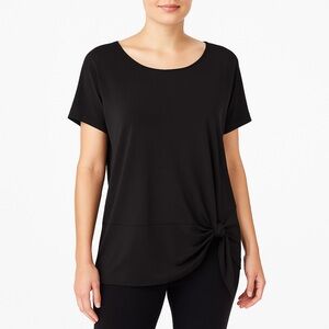 Calvin Klein Black Side-Knot Tunic Top | Size L
